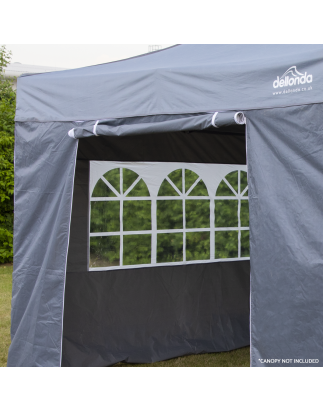 Dellonda Premium Gazebo/Marquee Side Walls/Doors/Windows, Fits 3 x 3m Models - Grey