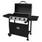 Dellonda 4 Burner Gas BBQ Grill, Ignition, Thermometer, Black/Stainless Steel