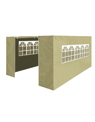 Dellonda Premium Parois latérales/portes/fenêtres pour tonnelle/chapiteau, convient aux modèles 3 x 4,5 m – Beige