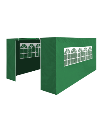 Dellonda Premium Parois latérales/portes/fenêtres pour tonnelle/chapiteau, convient aux modèles 3 x 4,5 m – Vert foncé