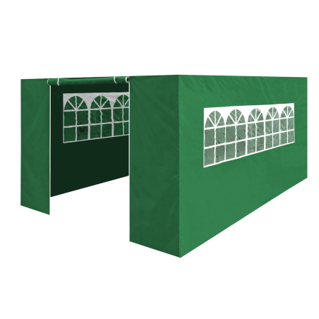 Dellonda Premium Parois latérales/portes/fenêtres pour tonnelle/chapiteau, convient aux modèles 3 x 4,5 m – Vert foncé