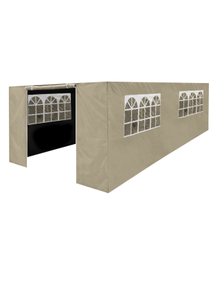 Dellonda Premium Side Walls/Doors/Windows for Gazebo/Marquee, Fits 3 x 6m Models - Beige