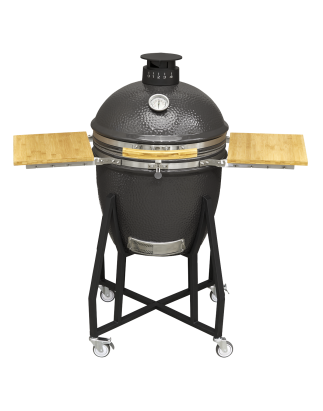 Dellonda Deluxe 22"(56cm) Ceramic Kamado Style BBQ Grill/Oven/Smoker, Supplied with Wheeled Stand