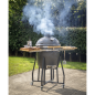 Dellonda Deluxe 22"(56cm) Ceramic Kamado Style BBQ Grill/Oven/Smoker, Supplied with Wheeled Stand