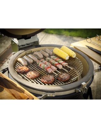 Dellonda Deluxe 22"(56cm) Ceramic Kamado Style BBQ Grill/Oven/Smoker, Supplied with Wheeled Stand