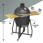 Dellonda Deluxe 22"(56cm) Ceramic Kamado Style BBQ Grill/Oven/Smoker, Supplied with Wheeled Stand