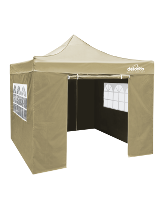 Dellonda Premium 2x2m Pop-Up Gazebo & Side Walls, PVC Coated, Water Resistant Fabric, Supplied with Carry Bag, Rope, Stakes & We