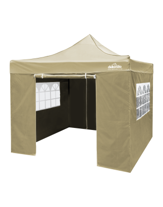 Dellonda Premium 2x2m Pop-Up Gazebo & Side Walls, PVC Coated, Water Resistant Fabric, Supplied with Carry Bag, Rope, Stakes & We