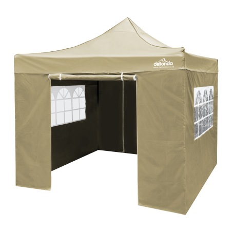 Dellonda Premium 2x2m Pop-Up Gazebo & Side Walls, PVC Coated, Water Resistant Fabric, Supplied with Carry Bag, Rope, Stakes & We