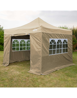 Dellonda Premium 2x2m Pop-Up Gazebo & Side Walls, PVC Coated, Water Resistant Fabric, Supplied with Carry Bag, Rope, Stakes & We