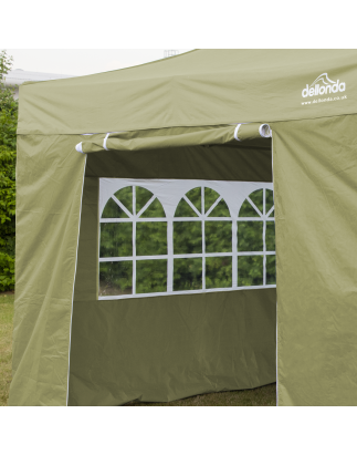 Dellonda Premium 2x2m Pop-Up Gazebo & Side Walls, PVC Coated, Water Resistant Fabric, Supplied with Carry Bag, Rope, Stakes & We