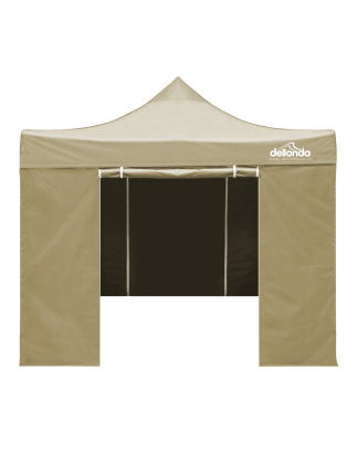 Tonnelle escamotable et parois latérales Dellonda Premium 2 x 2 m, revêtement PVC, tissu résistant à l'eau, fourni avec sac de t