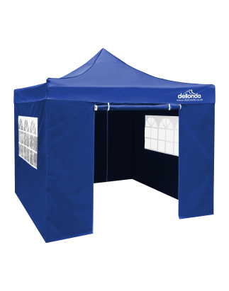 Dellonda Premium 2x2m Pop-Up Gazebo & Side Walls, PVC Coated, Water Resistant Fabric, Supplied with Carry Bag, Rope, Stakes & We