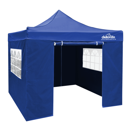 Dellonda Premium 2x2m Pop-Up Gazebo & Side Walls, PVC Coated, Water Resistant Fabric, Supplied with Carry Bag, Rope, Stakes & We