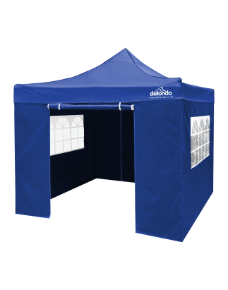 Dellonda Premium 2x2m Pop-Up Gazebo & Side Walls, PVC Coated, Water Resistant Fabric, Supplied with Carry Bag, Rope, Stakes & We