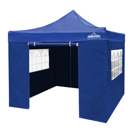 Dellonda Premium 2x2m Pop-Up Gazebo & Side Walls, PVC Coated, Water Resistant Fabric, Supplied with Carry Bag, Rope, Stakes & We