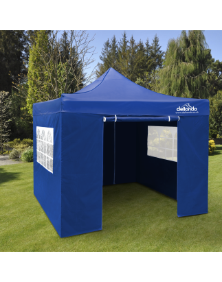 Dellonda Premium 2x2m Pop-Up Gazebo & Side Walls, PVC Coated, Water Resistant Fabric, Supplied with Carry Bag, Rope, Stakes & We