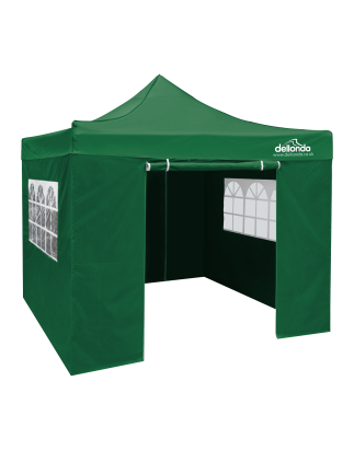 Dellonda Premium 2x2m Pop-Up Gazebo & Side Walls, PVC Coated, Water Resistant Fabric with Carry Bag, Rope, Stakes & Weight Bags 