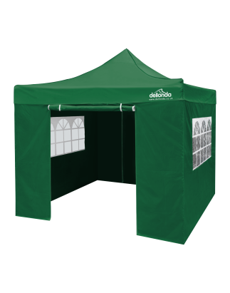 Dellonda Premium 2x2m Pop-Up Gazebo & Side Walls, PVC Coated, Water Resistant Fabric with Carry Bag, Rope, Stakes & Weight Bags 