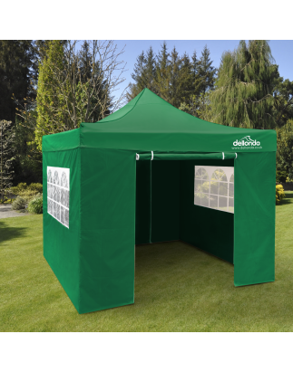 Dellonda Premium 2x2m Pop-Up Gazebo & Side Walls, PVC Coated, Water Resistant Fabric with Carry Bag, Rope, Stakes & Weight Bags 