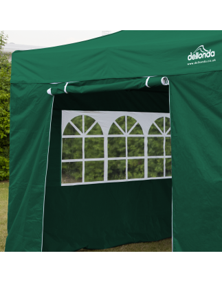 Dellonda Premium 2x2m Pop-Up Gazebo & Side Walls, PVC Coated, Water Resistant Fabric with Carry Bag, Rope, Stakes & Weight Bags 