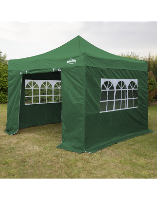 Dellonda Premium 2x2m Pop-Up Gazebo & Side Walls, PVC Coated, Water Resistant Fabric with Carry Bag, Rope, Stakes & Weight Bags 