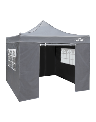 Dellonda Premium 2x2m Pop-Up Gazebo & Side Walls, PVC Coated, Water Resistant Fabric, Supplied with Carry Bag, Rope, Stakes & We