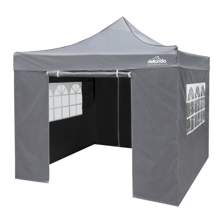 Dellonda Premium 2x2m Pop-Up Gazebo & Side Walls, PVC Coated, Water Resistant Fabric, Supplied with Carry Bag, Rope, Stakes & We