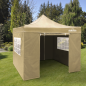 Dellonda Premium 3x3m Pop-Up Gazebo & Side Walls, PVC Coated, Water Resistant Fabric with Carry Bag, Rope, Stakes & Weight Bags 