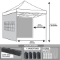 Dellonda Premium 3x3m Pop-Up Gazebo & Side Walls, PVC Coated, Water Resistant Fabric with Carry Bag, Rope, Stakes & Weight Bags 