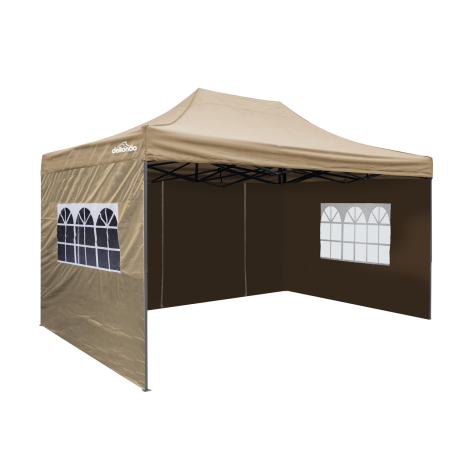 Dellonda Premium 3x4.5m Pop-Up Gazebo & Side Walls, PVC Coated, Water Resistant Fabric with Carry Bag, Rope, Stakes & Weight Bag