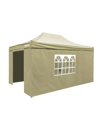 Dellonda Premium 3x4.5m Pop-Up Gazebo & Side Walls, PVC Coated, Water Resistant Fabric with Carry Bag, Rope, Stakes & Weight Bag