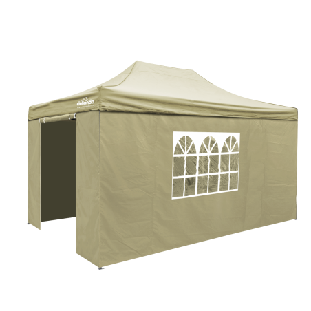 Dellonda Premium 3x4.5m Pop-Up Gazebo & Side Walls, PVC Coated, Water Resistant Fabric with Carry Bag, Rope, Stakes & Weight Bag