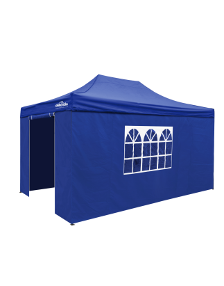 Dellonda Premium 3x4.5m Pop-Up Gazebo & Side Walls, PVC Coated, Water Resistant Fabric with Carry Bag, Rope, Stakes & Weight Bag