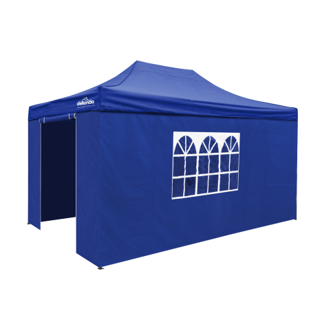 Dellonda Premium 3x4.5m Pop-Up Gazebo & Side Walls, PVC Coated, Water Resistant Fabric with Carry Bag, Rope, Stakes & Weight Bag