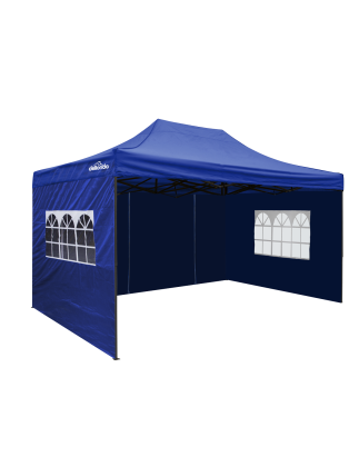 Dellonda Premium 3x4.5m Pop-Up Gazebo & Side Walls, PVC Coated, Water Resistant Fabric with Carry Bag, Rope, Stakes & Weight Bag