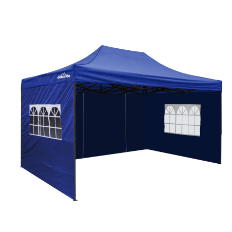 Dellonda Premium 3x4.5m Pop-Up Gazebo & Side Walls, PVC Coated, Water Resistant Fabric with Carry Bag, Rope, Stakes & Weight Bag