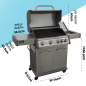 Dellonda 4+1 Burner Deluxe Gas BBQ Grill, Stainless Steel, Side Burner, Ignition