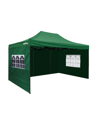 Dellonda Premium 3x4.5m Pop-Up Gazebo & Side Walls, PVC Coated, Water Resistant Fabric with Carry Bag, Rope, Stakes & Weight Bag