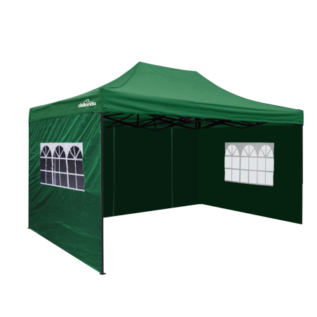 Dellonda Premium 3x4.5m Pop-Up Gazebo & Side Walls, PVC Coated, Water Resistant Fabric with Carry Bag, Rope, Stakes & Weight Bag