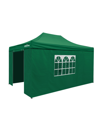 Dellonda Premium 3x4.5m Pop-Up Gazebo & Side Walls, PVC Coated, Water Resistant Fabric with Carry Bag, Rope, Stakes & Weight Bag