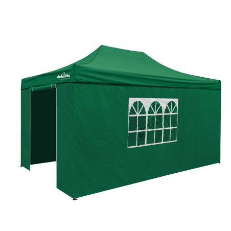 Dellonda Premium 3x4.5m Pop-Up Gazebo & Side Walls, PVC Coated, Water Resistant Fabric with Carry Bag, Rope, Stakes & Weight Bag