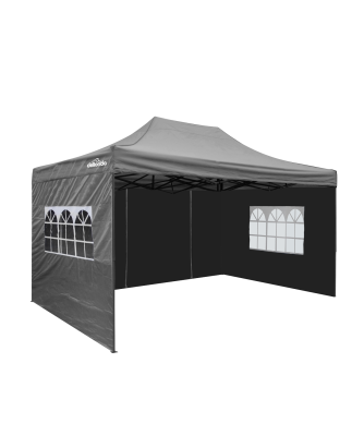 Dellonda Premium 3x4.5m Pop-Up Gazebo & Side Walls, PVC Coated, Water Resistant Fabric with Carry Bag, Rope, Stakes & Weight Bag