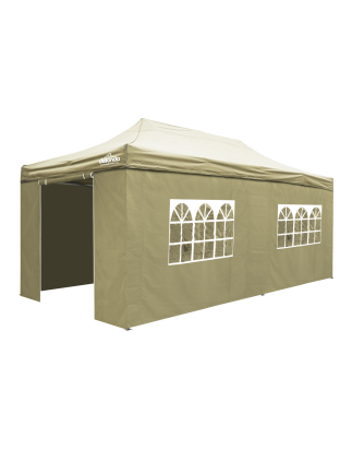 Dellonda Premium 3x6m Pop-Up Gazebo & Side Walls, PVC Coated, Water Resistant Fabric with Carry Bag, Rope, Stakes & Weight Bags