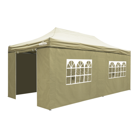 Dellonda Premium 3x6m Pop-Up Gazebo & Side Walls, PVC Coated, Water Resistant Fabric with Carry Bag, Rope, Stakes & Weight Bags