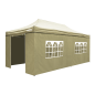 Dellonda Premium 3x6m Pop-Up Gazebo & Side Walls, PVC Coated, Water Resistant Fabric with Carry Bag, Rope, Stakes & Weight Bags 