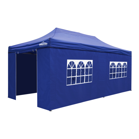 Dellonda Premium 3x6m Pop-Up Gazebo & Side Walls, PVC Coated, Water Resistant Fabric with Carry Bag, Rope, Stakes & Weight Bags 