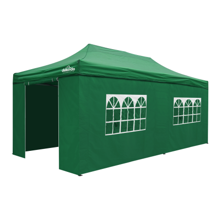 Dellonda Premium 3x6m Pop-Up Gazebo & Side Walls, PVC Coated, Water Resistant Fabric with Carry Bag, Rope, Stakes & Weight Bags 