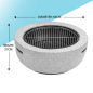 Dellonda Round MgO Fire Pit with BBQ Grill, Ø60cm, Safety Mesh Screen - Light Grey