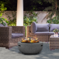 Dellonda Round MgO Fire Pit with BBQ Grill, Ø60cm, Safety Mesh Screen - Dark Grey